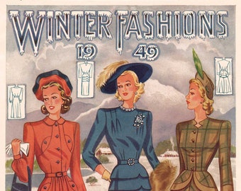 1940s Australian Home Journal Catalog [DIGITAL/PDF] Winter Fashions 1949