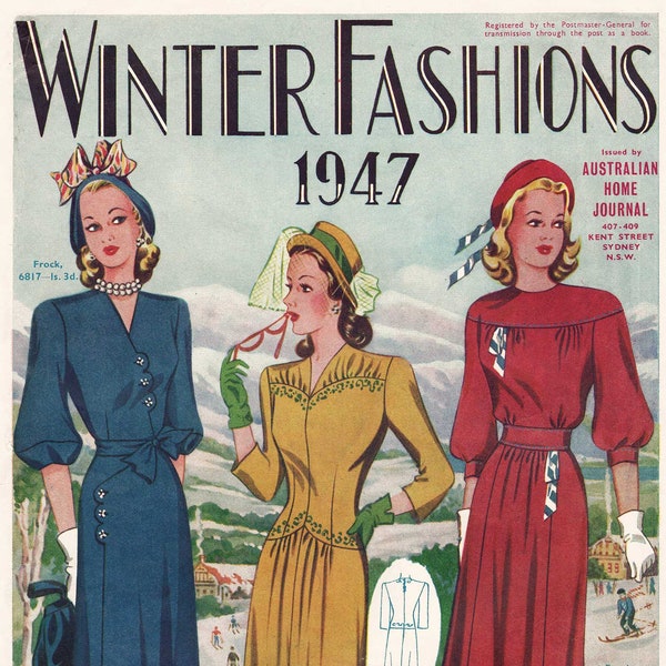 1940s Australian Home Journal Catalog [DIGITAL/PDF] Winter Fashions 1947