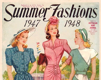 1940s Australian Home Journal Catalog [DIGITAL/PDF] Summer Fashions 1947-48