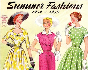 1950s Australian Home Journal Catalog [DIGITAL/PDF] Summer Fashions 1954-55