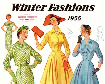 1950s Australian Home Journal Catalog [DIGITAL/PDF] Winter Fashions 1956