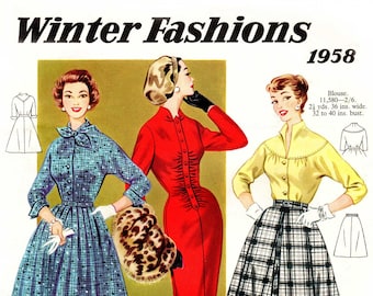 1950s Australian Home Journal Catalog [DIGITAL/PDF] Winter Fashions 1958