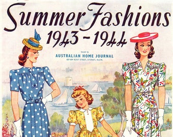 1940s Australian Home Journal Catalog [DIGITAL/PDF] Summer Fashions 1943-44