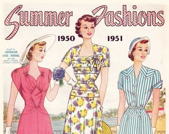 1950s Australian Home Journal Catalog [DIGITAL/PDF] Summer Fashions 1950-51