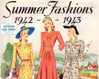 1940s Australian Home Journal Catalog [DIGITAL/PDF] Summer Fashions 1942-43