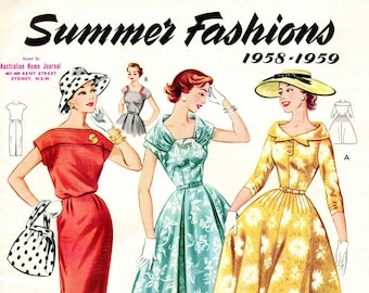 1950s Australian Home Journal Catalog [DIGITAL/PDF] Summer Fashions 1958-59