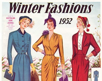 1950s Australian Home Journal Catalog [DIGITAL/PDF] Winter Fashions 1952