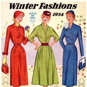 1950s Australian Home Journal Catalog DIGITAL/PDF Winter Fashions 1954 ...