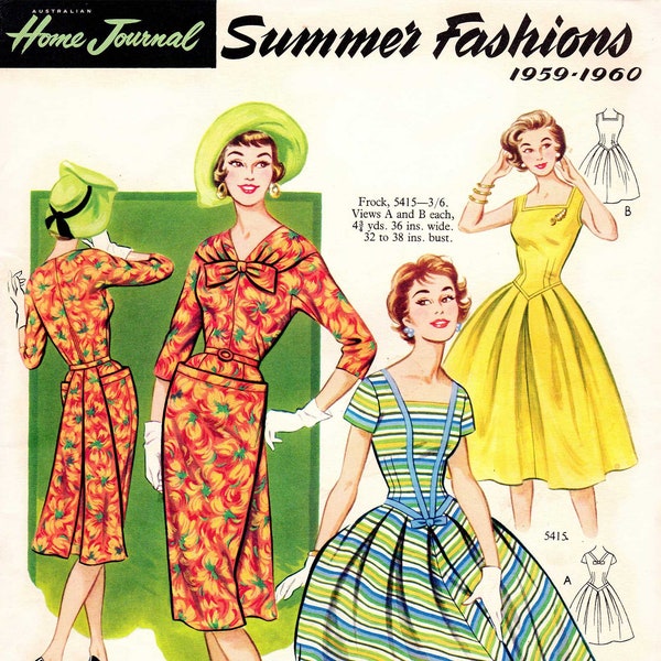 1950s Australian Home Journal Catalog [DIGITAL/PDF] Summer Fashions 1959-60