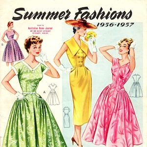 1950s Australian Home Journal Catalog [DIGITAL/PDF] Summer Fashions 1956-57