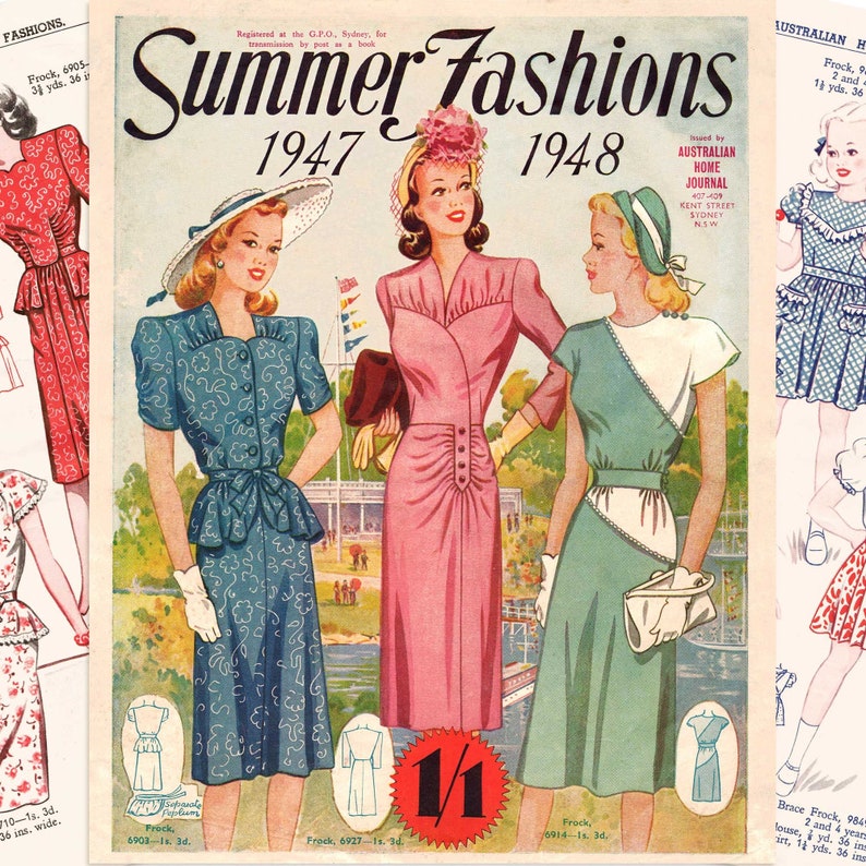 1940s Australian Home Journal Catalog DIGITAL/PDF Summer Fashions 1947-48 image 1