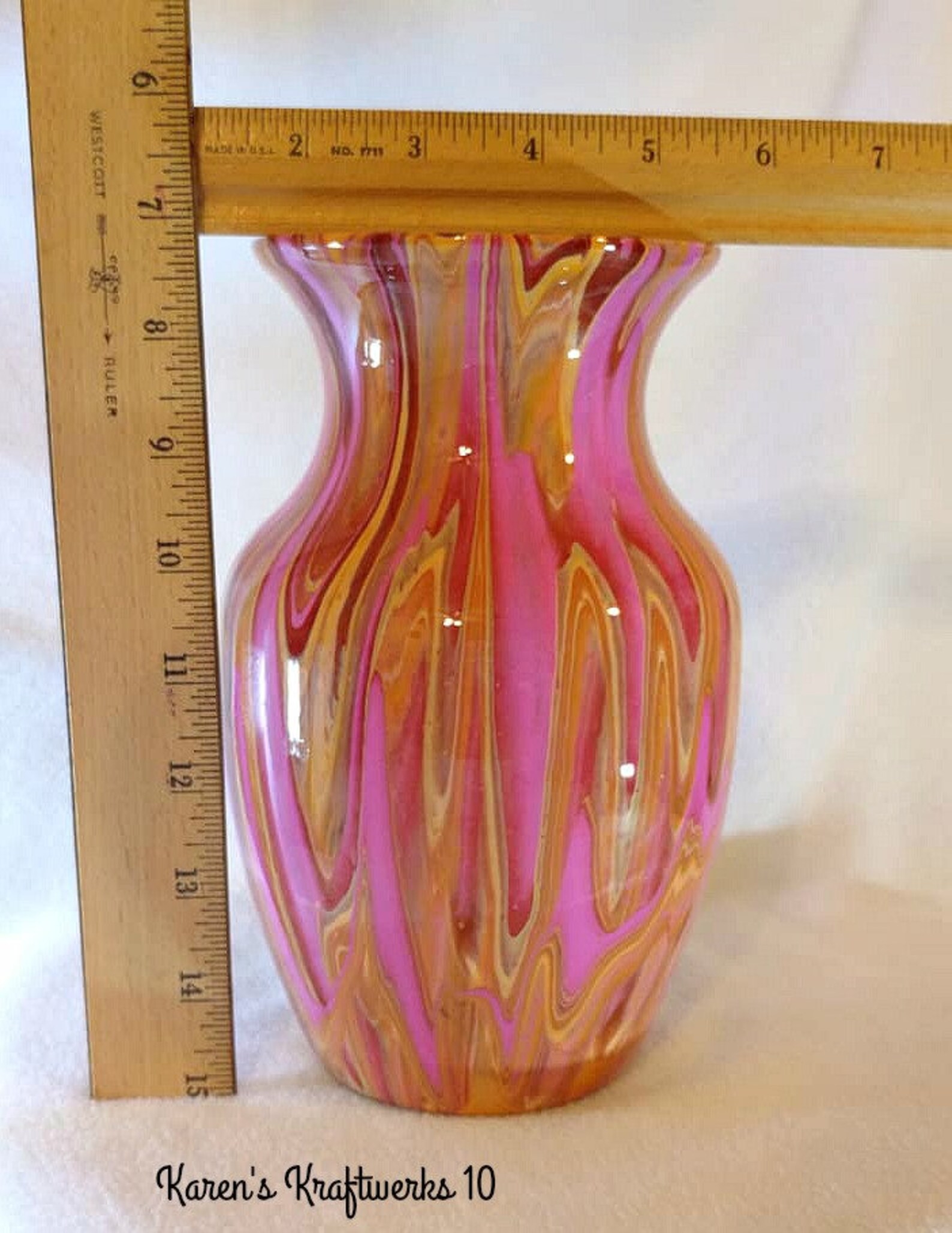 Vase Glass Resin Acrylic Paint Handmade Glass Vase Etsy