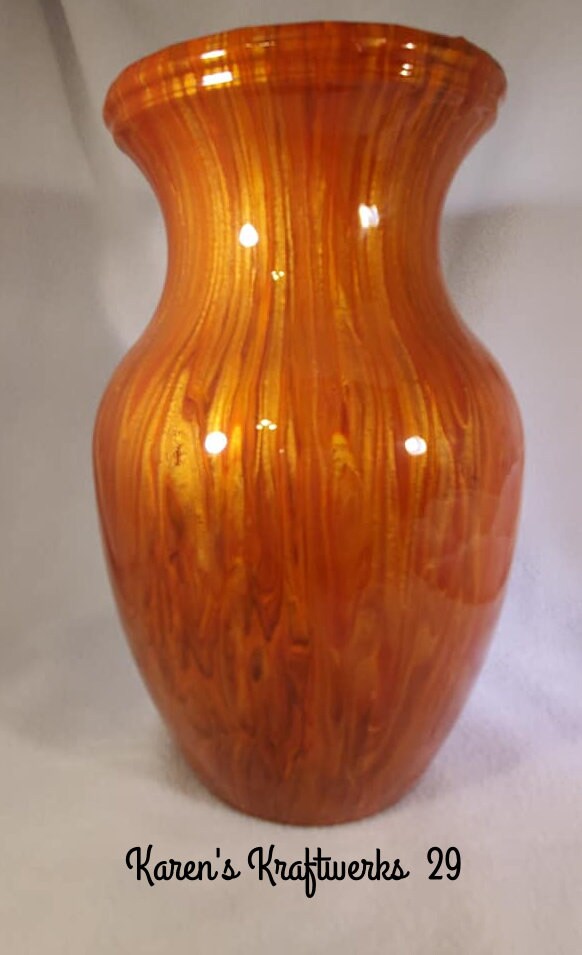 Vase Resin Flower Vase Hand Painted Glass Vase Etsy