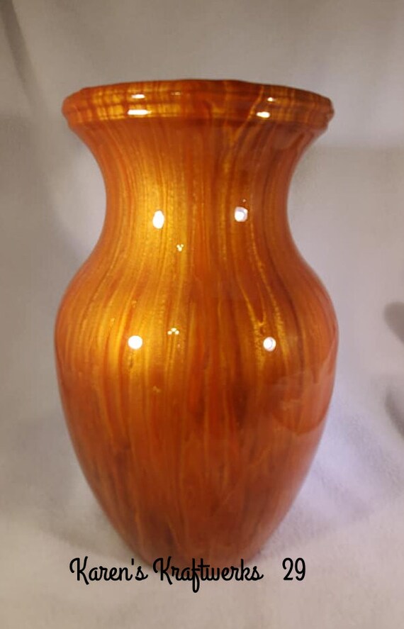 Vase Resin Flower Vase Hand Painted Glass Vase Etsy