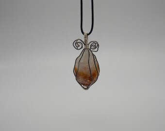 Large Wrapped Citrine Pendant
