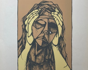 Silkscreen print by Cecilia Rodriguez, 1996 - Club de Grabado de Montevideo, Uruguay. - Serigraphy