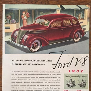 Ford V8, Vintage Werbung (1937) - auf Spanisch geschrieben
