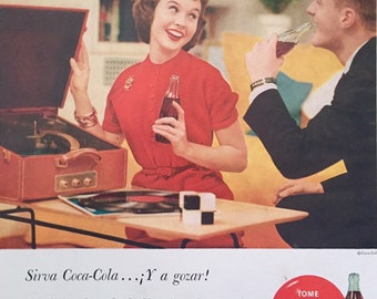 Coca Cola (1956) Coke, Vintage Ad - written in spanish - Coke