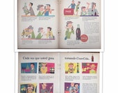 Coca Cola (1955) 2 different -double page- Vintage Ads - Written in spanish - Coke