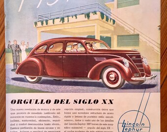 Lincoln Zephyr V-12 (1937) Vintage ad