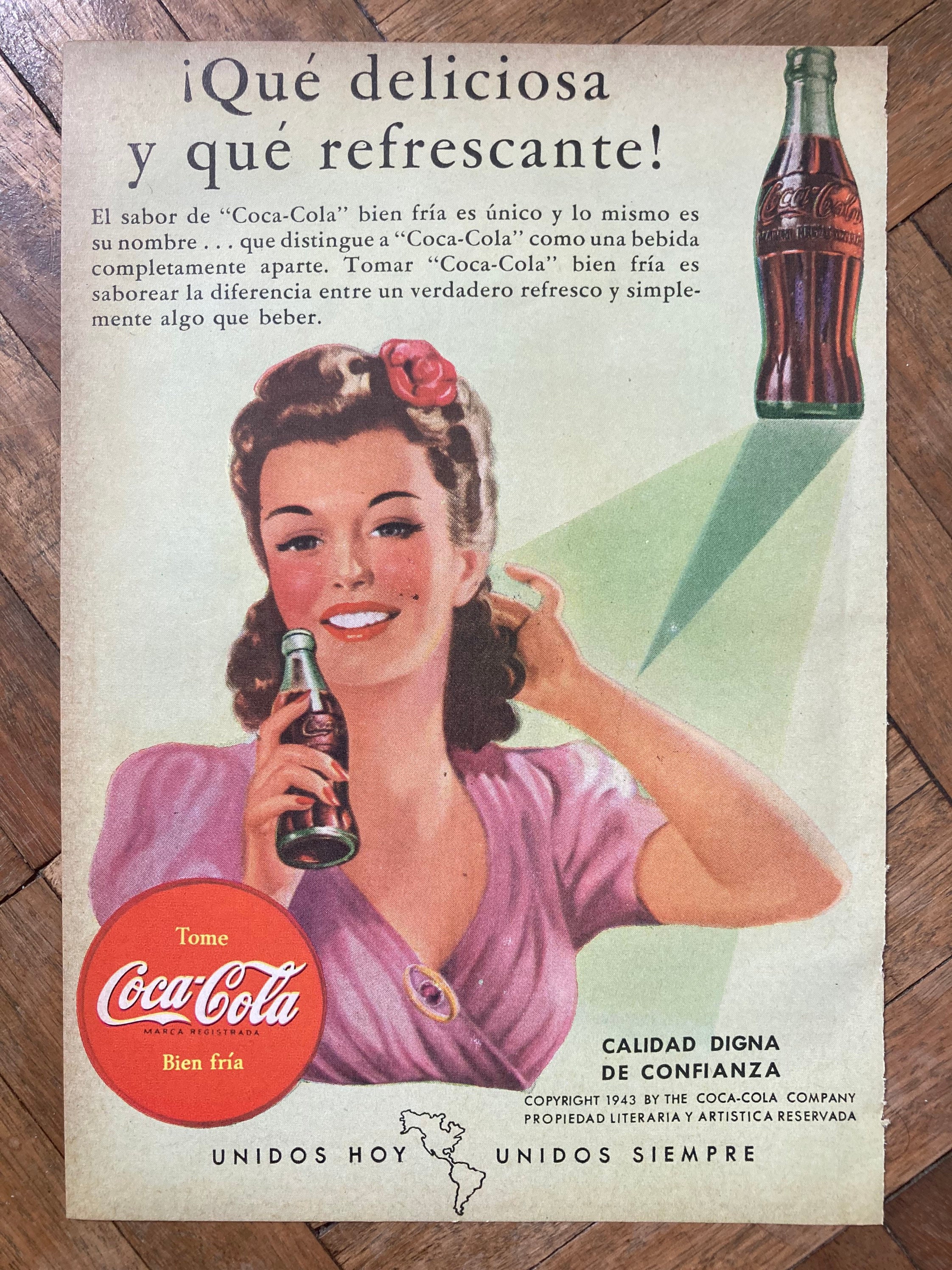 Coca Cola (1943 and 1944) Vintage Ads Written in Spanish