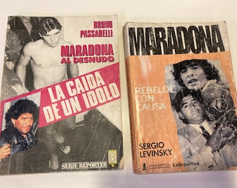 Maradona 2 books (written in Spanish) from 1991 and 1996 - Diego Armando Maradona Argentina