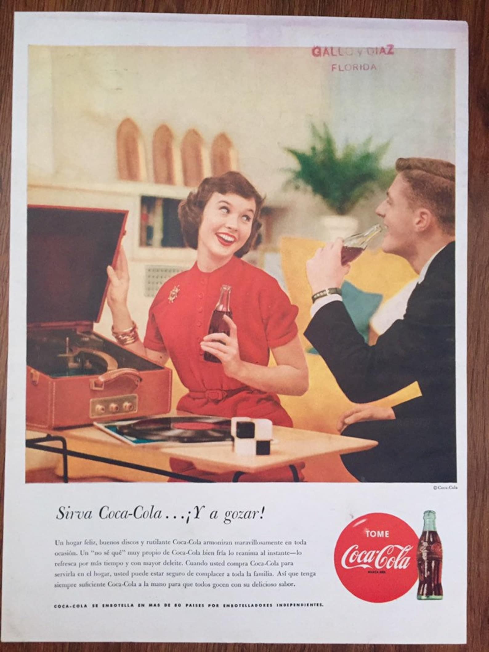 Coca Cola 1956 Coke Vintage Ad Written in Spanish Coke  Etsy