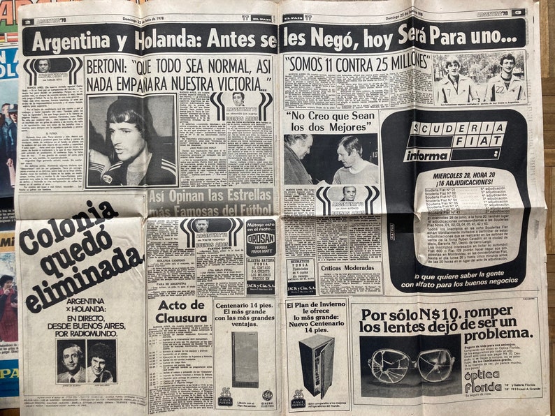 Set newspapers Worldcup Argentina 1978 Uruguay Football Soccer image 9