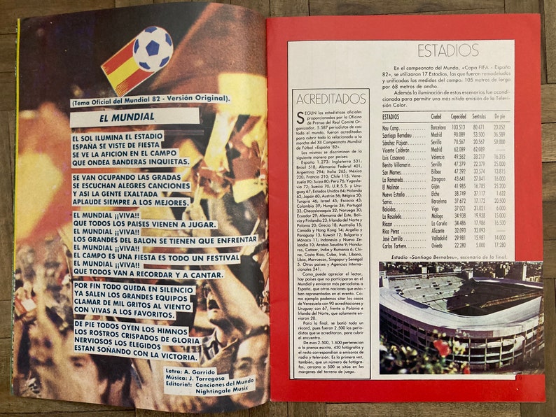 Copa del Mundo, España 1982 Folleto Escrito en español image 5