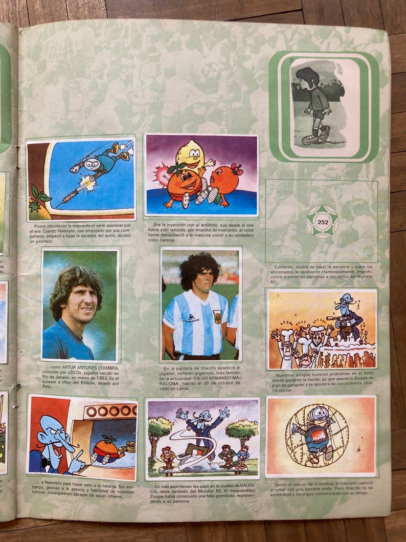 Spain 1982 Naranjito Rare Sticker Album from Uruguay No Panini Maradona Pelé imagem 9