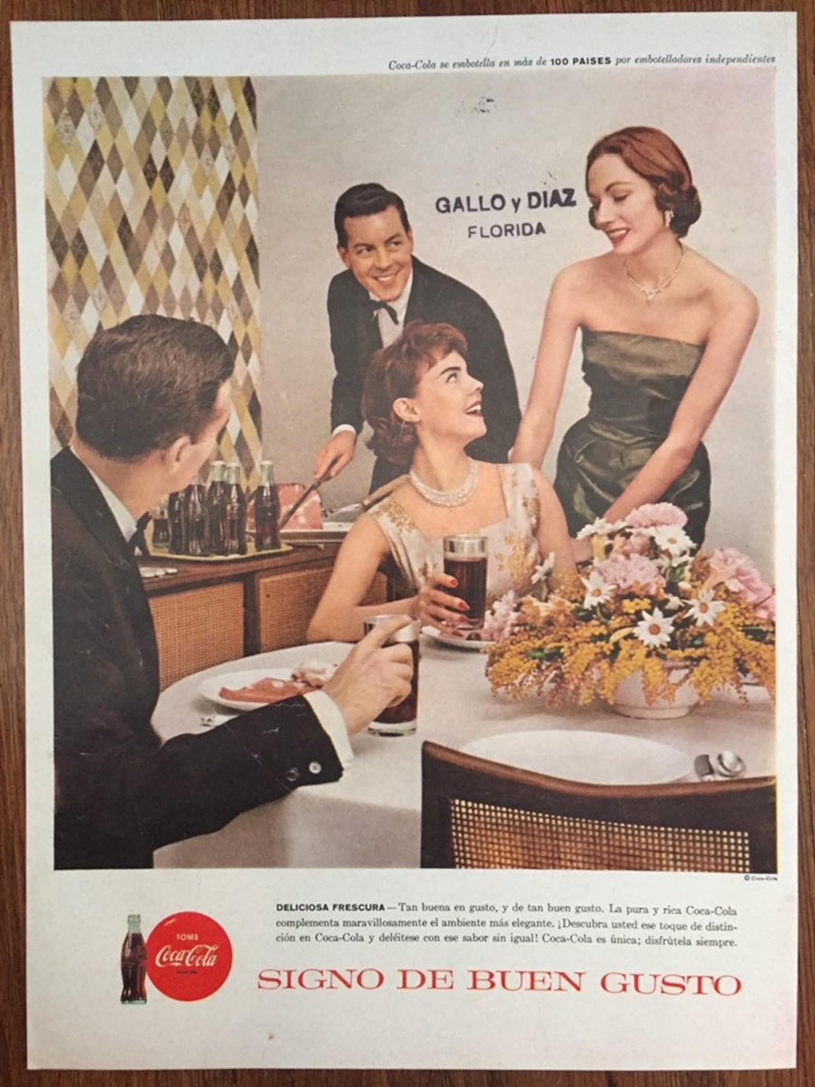 Coca Cola 1958 Coke Vintage Ad Written in Spanish Coke  Etsy