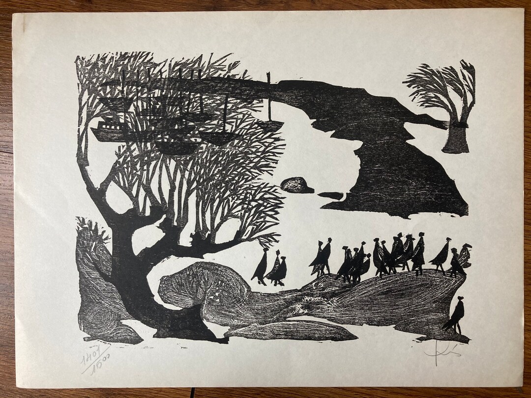 Xylographie de Leonilda Gonzalez 1964 Club de Grabado de Etsy France