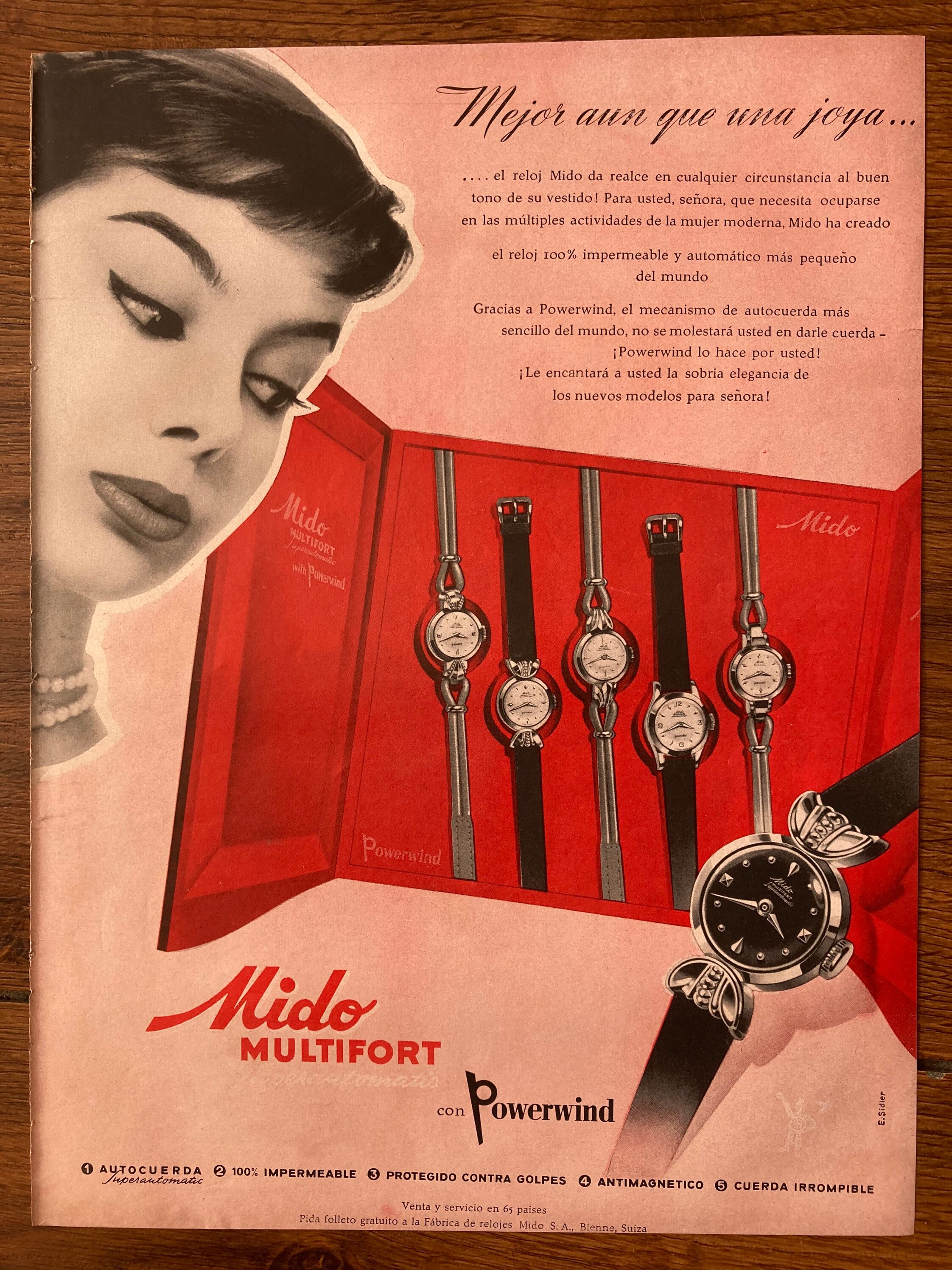 1950s mido Watches Vintage Ads Written in - Etsy