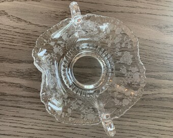 Cambridge Rose Point Clear Crystal Candy dish