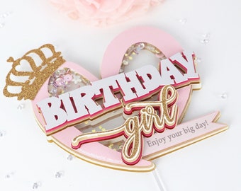 Birthday Girl Cake Topper, Boho Cake Topper, Sweet 16 Cake Topper, 21st Birthday Decorations, Teenage Girl Gifts, 18th Birthday Girl
