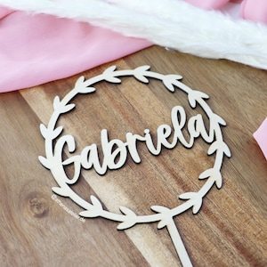 Name Cake Topper, Wooden Cake Topper, Birthday Personalized with name Cake Topper, Birthday Cake Topper, Baptism Cake Topper