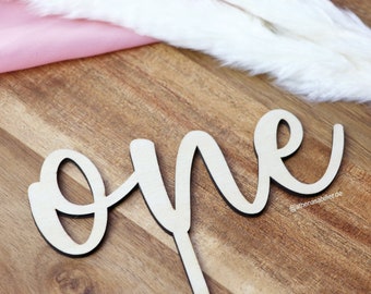 First Birthday Cake Topper, Wooden Cake Topper, Eins Cake Topper, One Cake Topper.