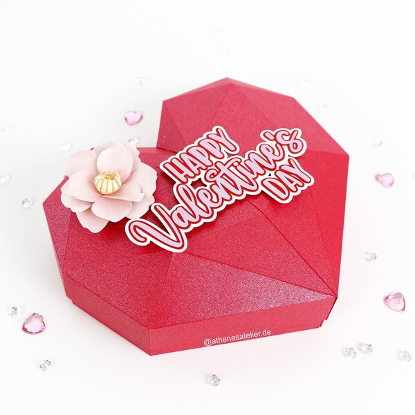 Low Poly Heart Box, Valentine's Day Gift, Geschenk Valentinstag, Saint Valentine, Valentine Gnome, Engagement Gift Box