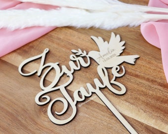 Baptism Cake Topper, Wood Cake Topper, Personalized with name Cake Topper, Confirmation Cake Topper, First Communion Cake Topper