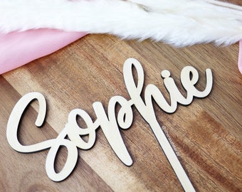 Name Cake Topper, Wooden Cake Topper, Birthday Personalized with name Cake Topper, Birthday Cake Topper, First Birthday Cake Topper