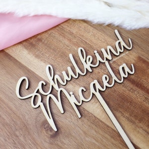 School Enrollment Cake Topper, Personalized Wooden Cake Topper, Einschulung Cake Topper, Schulkind Cake Topper