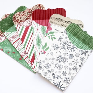 12er Set Geschenkkartenhalter Weihnachten, handgemachte Umschläge, Weihnachtsumschläge, Vintage Weihnachten, Weihnachtskartenhalter, süßer Kartenhalter