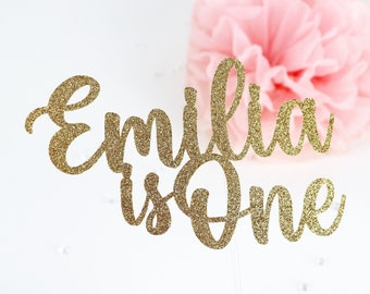 Name Cake Topper, One Cake Topper, 1. Geburtstag, First Birthday, Glitter Cake Topper, First Birthday Cake Topper, 1st Birthday
