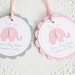 Pink Elephant Tags, Thank You Tags,Baby Shower Tags, Personalized Tags, Birthday Favors