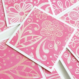 Niedliches Briefpapier-Set, Floral Rosa und Minze Minikarten mit Umschlägen, Grußkarten, Dankeskarten, Liebesbriefe