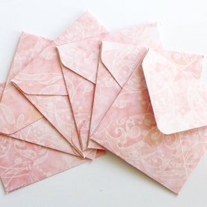 Mini enveloppes roses florales, Enveloppes faites main, Enveloppes carrées, Mot d'amour, Carte-cadeau, Mini-cartes de correspondance, Cartes vierges