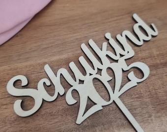 Back to School Cake Topper Wood | Schulkind 2026 Cake Sign | First Day of School Cake Decoration | Wooden School Start Decor | Ready to Ship