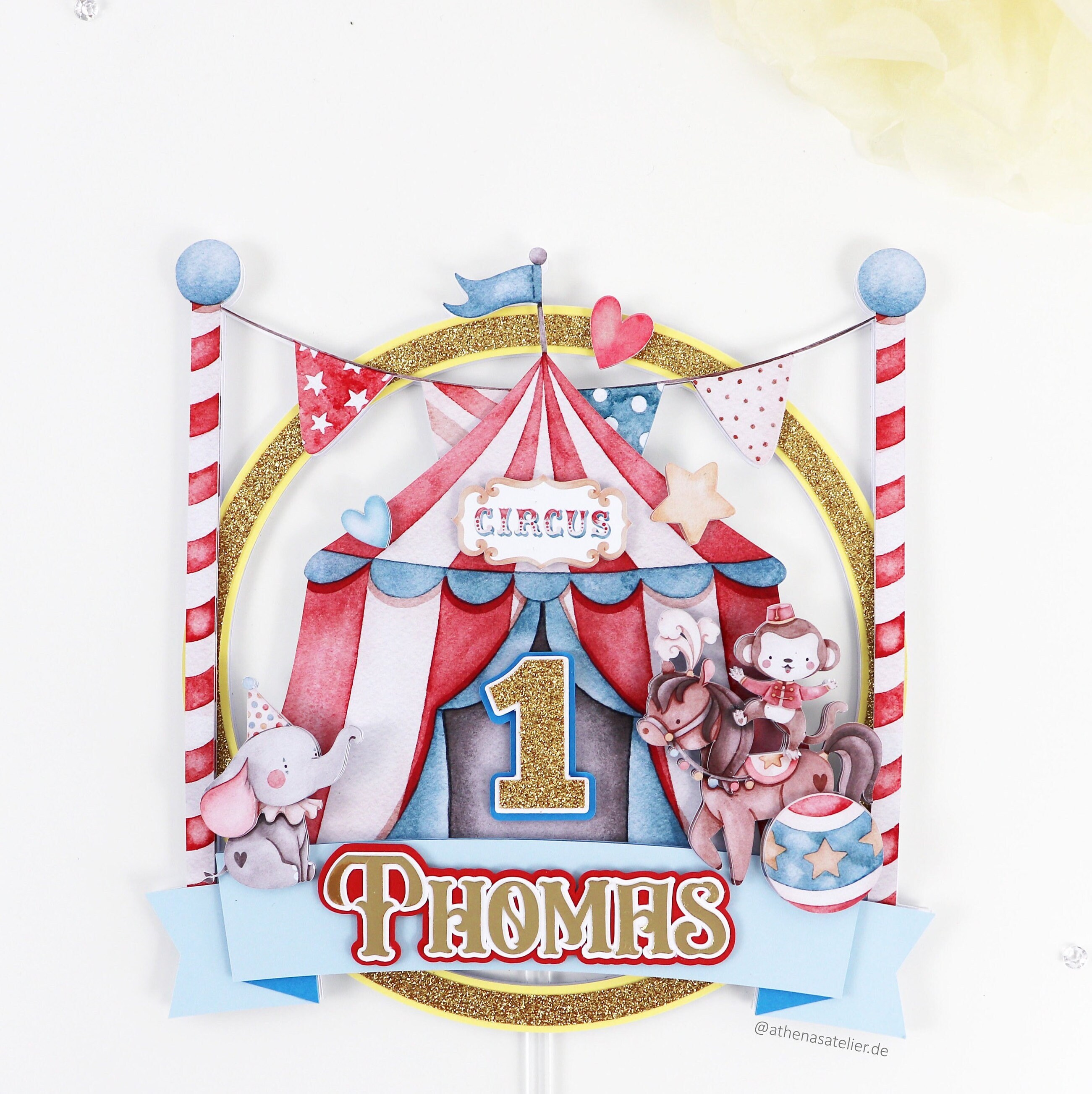 Circus Two Birthday Cake Topper Circus Theme Second Vignye...