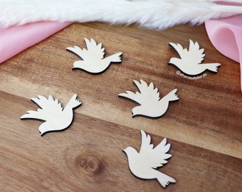 Wooden Dove Table Scatters | Sustainable Decor for Baptism & First Communion