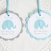 Baby Blue Elephant Tags, Thank You Tags,Baby Shower Tags, Personalized Tags, Birthday Favors